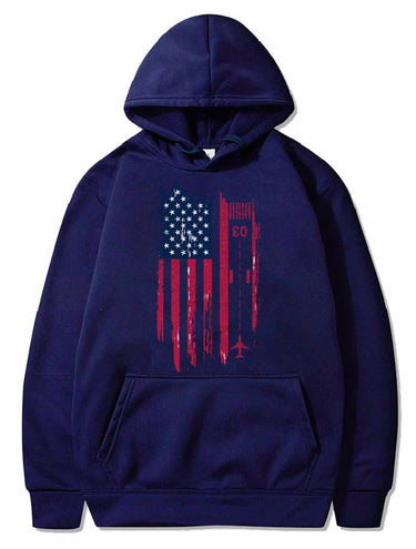 Patriotic Airplane Aviation Pilot American Flag PULLOVER THE AV8R